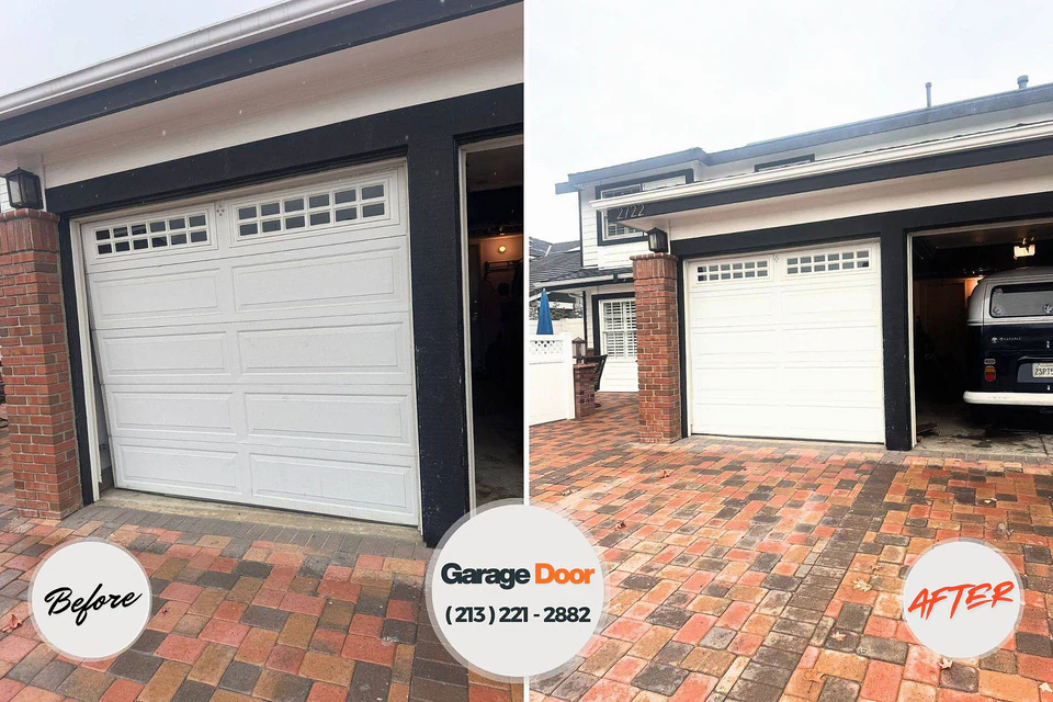 Before and after: garage door repair Fall River, MA